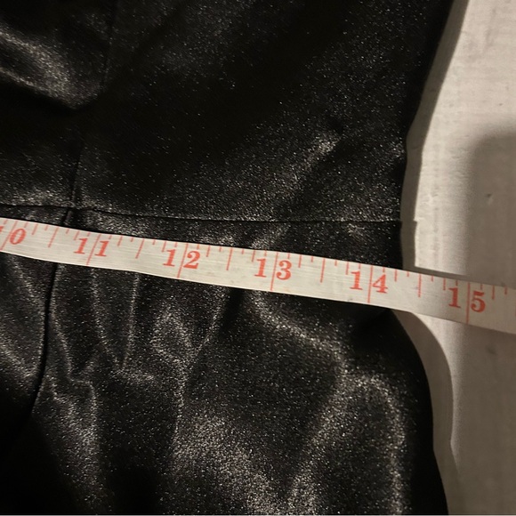 Birdy Grey Black Satin Maxi Dress Straps V Neck size S - Picture 8 of 12